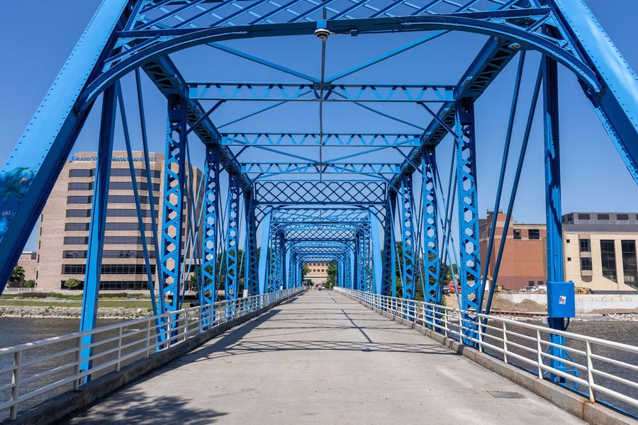 The Blue Bridge in downtown Grand Rapids