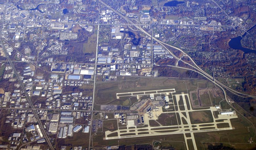 Aerial view of Gerald R. Ford International Airport